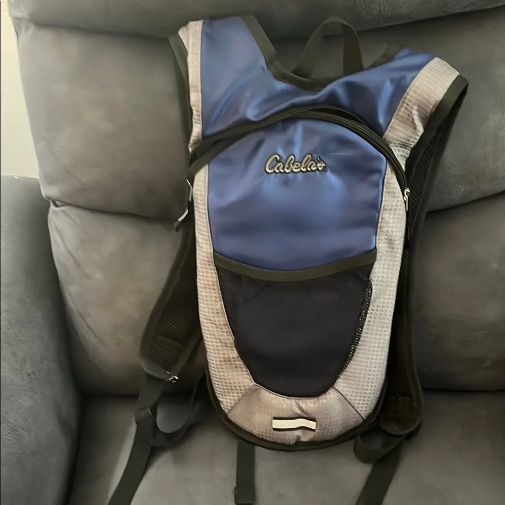 Cabela's Blue and Gray Backpack Ergonomic Design